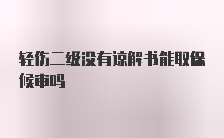 轻伤二级没有谅解书能取保候审吗