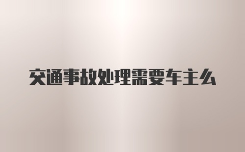 交通事故处理需要车主么