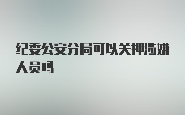 纪委公安分局可以关押涉嫌人员吗