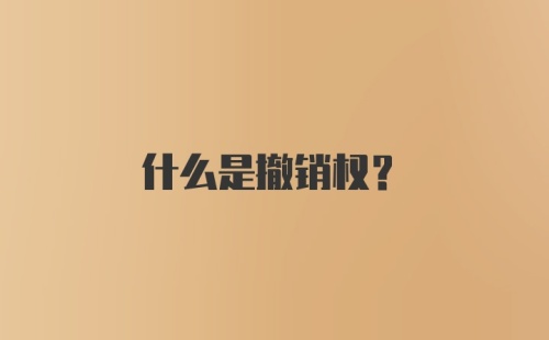 什么是撤销权?