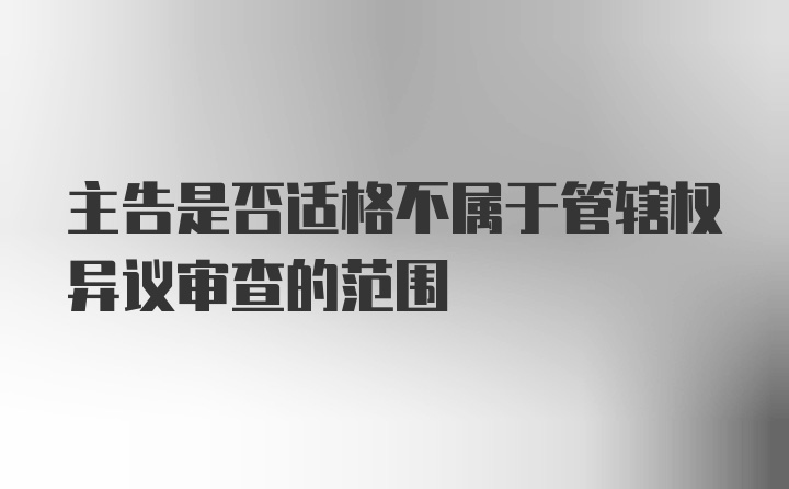 主告是否适格不属于管辖权异议审查的范围