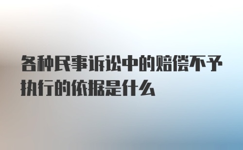 各种民事诉讼中的赔偿不予执行的依据是什么