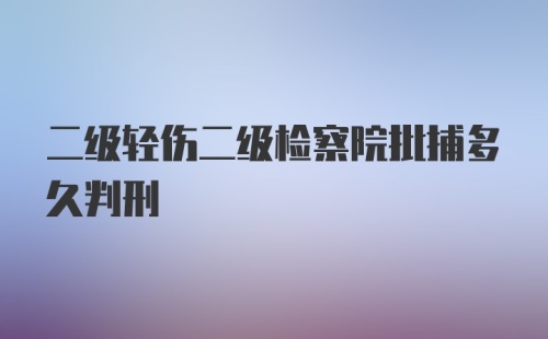 二级轻伤二级检察院批捕多久判刑