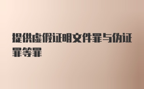 提供虚假证明文件罪与伪证罪等罪