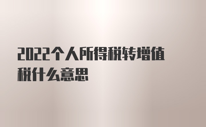 2022个人所得税转增值税什么意思