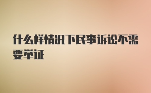 什么样情况下民事诉讼不需要举证