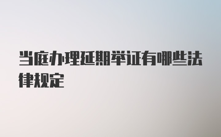 当庭办理延期举证有哪些法律规定