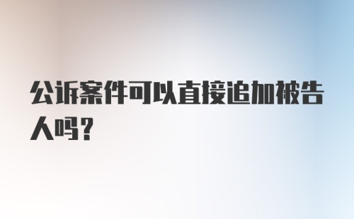 公诉案件可以直接追加被告人吗？