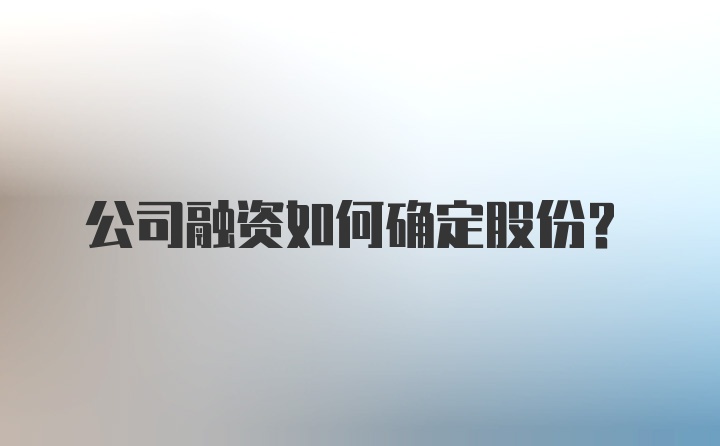 公司融资如何确定股份？