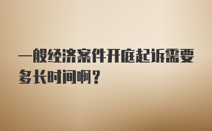 一般经济案件开庭起诉需要多长时间啊？