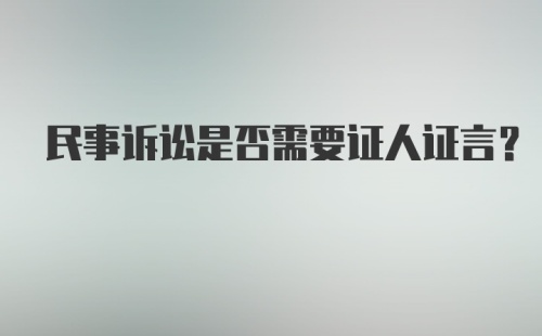 民事诉讼是否需要证人证言?