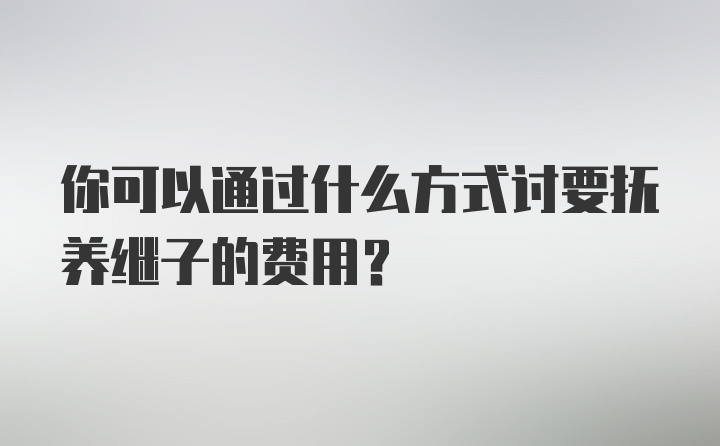 你可以通过什么方式讨要抚养继子的费用？