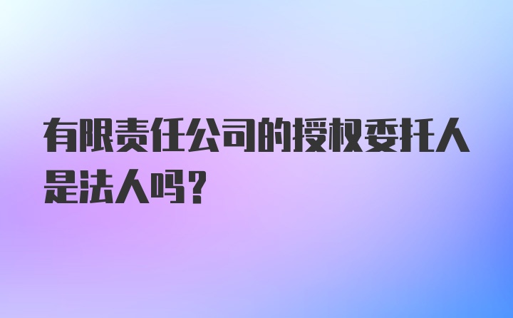 有限责任公司的授权委托人是法人吗？