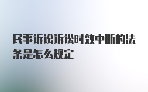 民事诉讼诉讼时效中断的法条是怎么规定