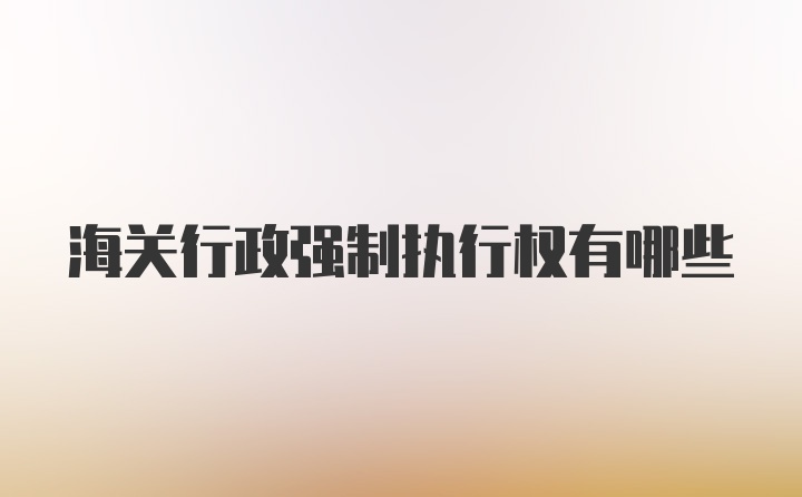 海关行政强制执行权有哪些