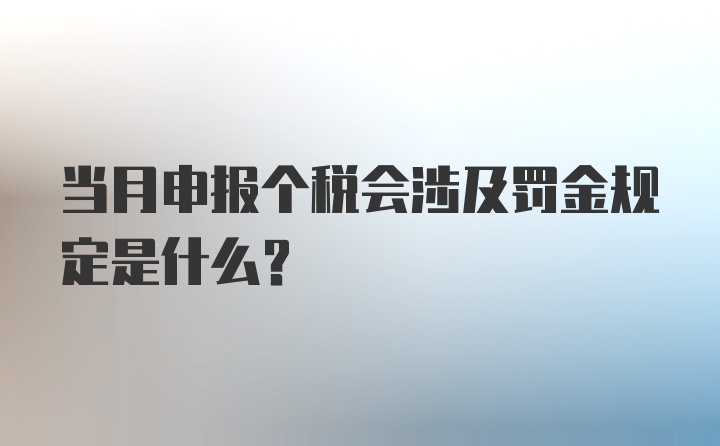 当月申报个税会涉及罚金规定是什么?