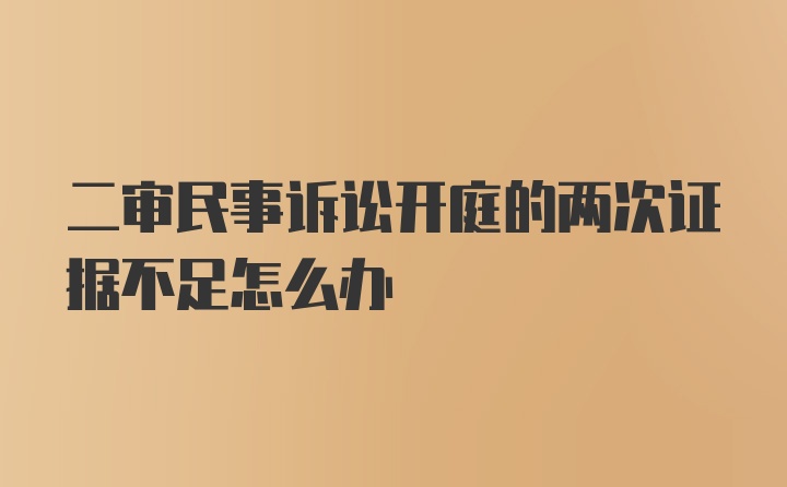 二审民事诉讼开庭的两次证据不足怎么办