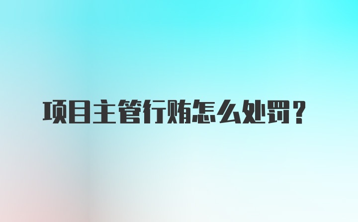 项目主管行贿怎么处罚？