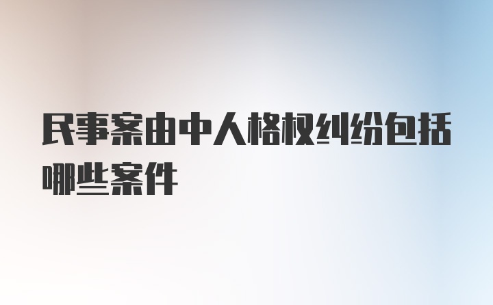 民事案由中人格权纠纷包括哪些案件