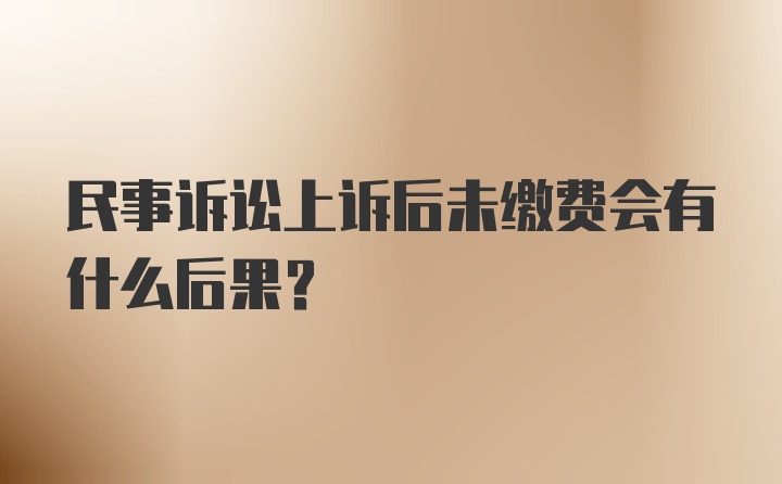 民事诉讼上诉后未缴费会有什么后果？