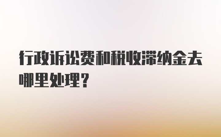 行政诉讼费和税收滞纳金去哪里处理？