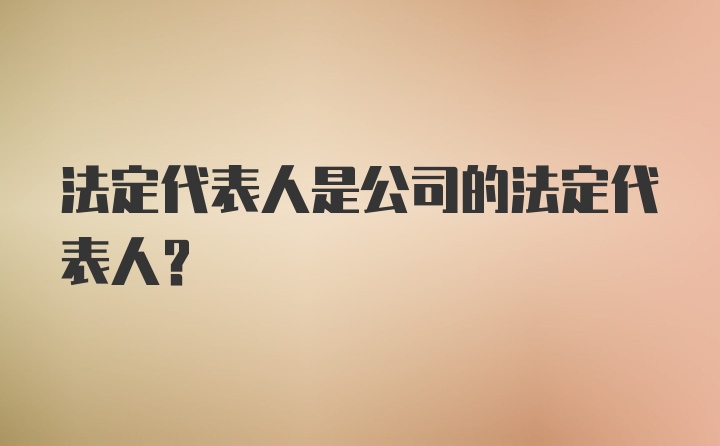 法定代表人是公司的法定代表人？