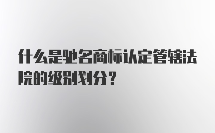 什么是驰名商标认定管辖法院的级别划分？