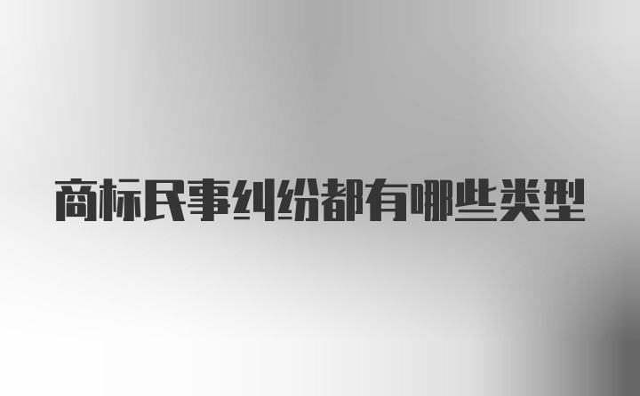 商标民事纠纷都有哪些类型