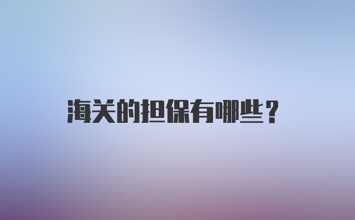 海关的担保有哪些？