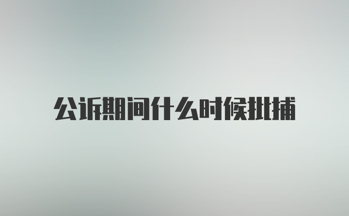 公诉期间什么时候批捕