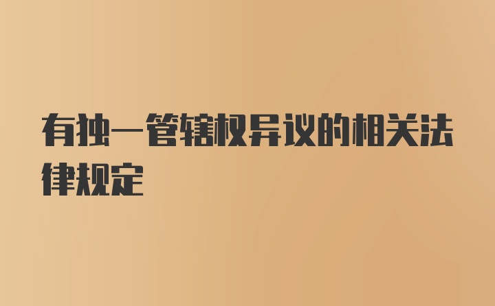 有独一管辖权异议的相关法律规定