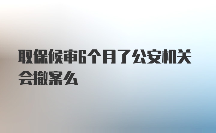 取保候审6个月了公安机关会撤案么