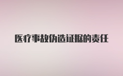 医疗事故伪造证据的责任