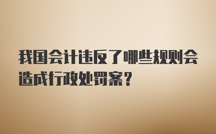 我国会计违反了哪些规则会造成行政处罚案？