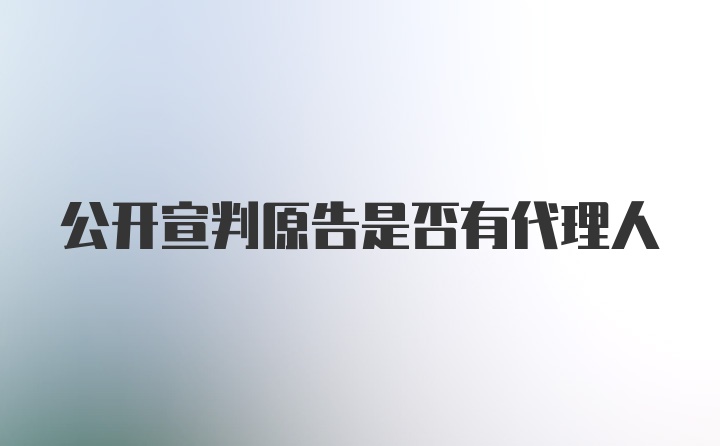 公开宣判原告是否有代理人