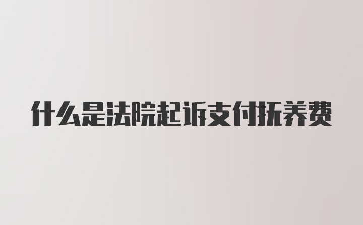 什么是法院起诉支付抚养费