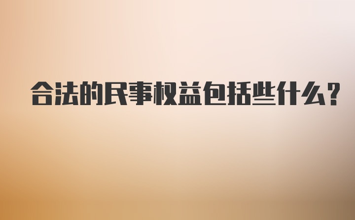 合法的民事权益包括些什么?