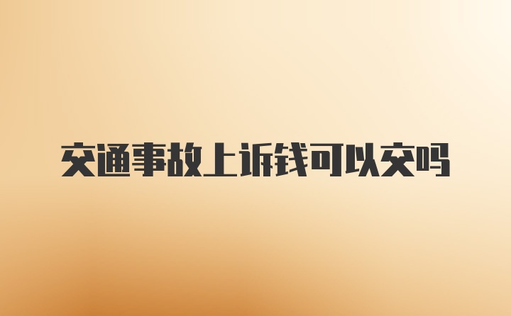 交通事故上诉钱可以交吗