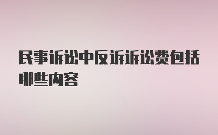 民事诉讼中反诉诉讼费包括哪些内容