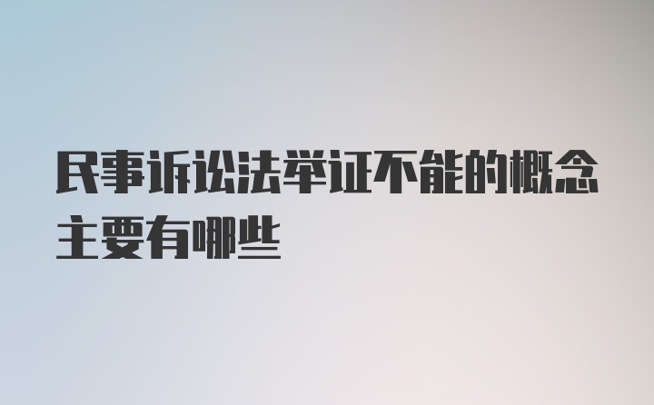 民事诉讼法举证不能的概念主要有哪些