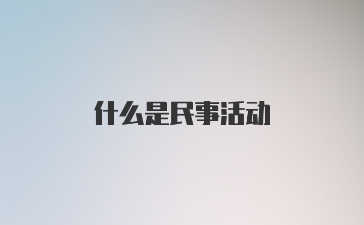 什么是民事活动