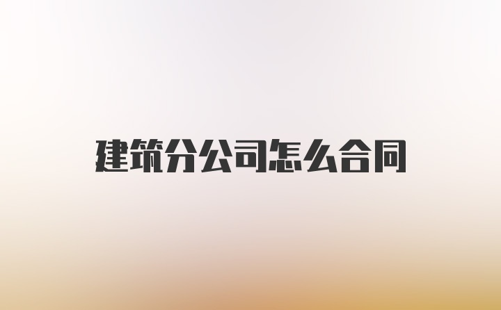 建筑分公司怎么合同