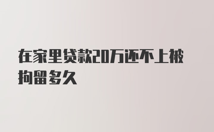 在家里贷款20万还不上被拘留多久