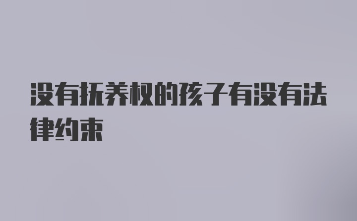 没有抚养权的孩子有没有法律约束