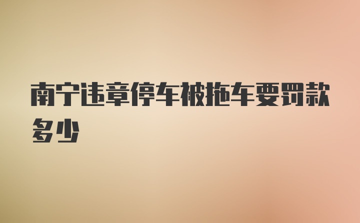 南宁违章停车被拖车要罚款多少