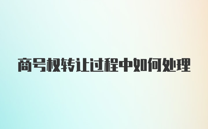 商号权转让过程中如何处理