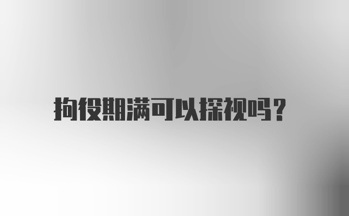 拘役期满可以探视吗？