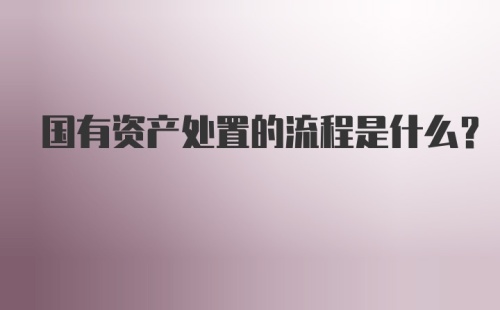 国有资产处置的流程是什么？