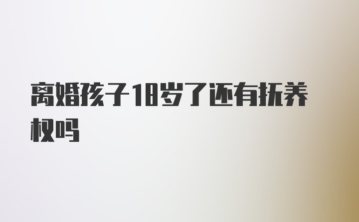 离婚孩子18岁了还有抚养权吗