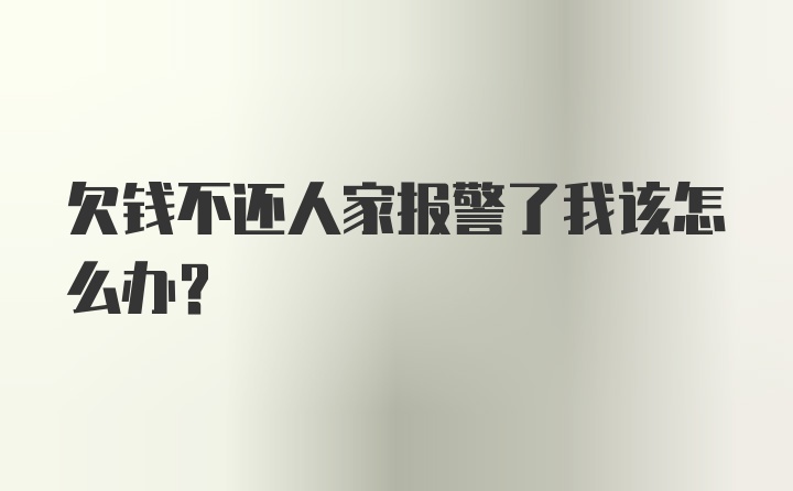 欠钱不还人家报警了我该怎么办？